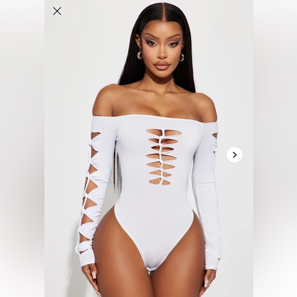 Fashion Nova Tops - Jess Cut Out Bodysuit White